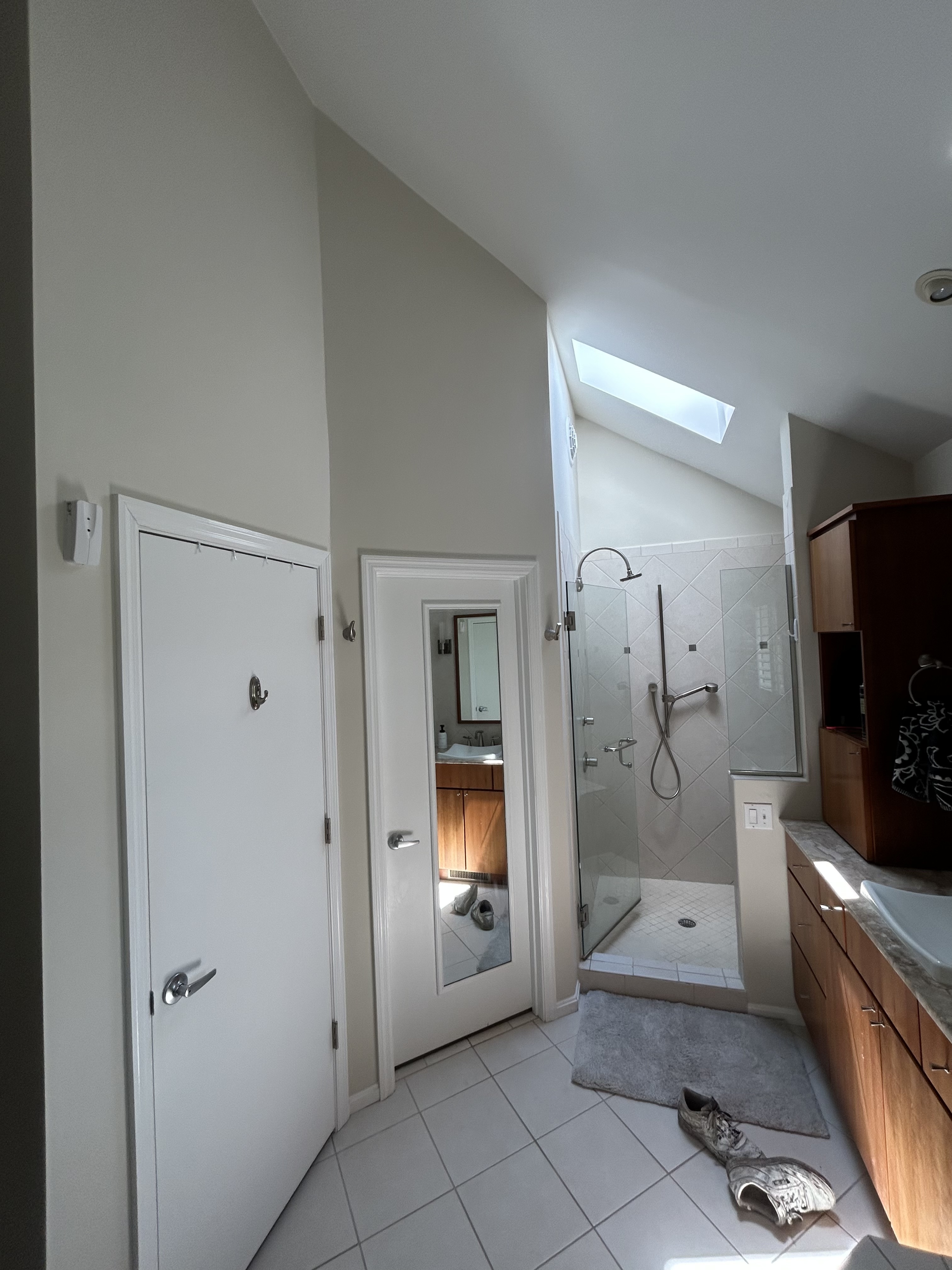 Living room with a painted accent wall