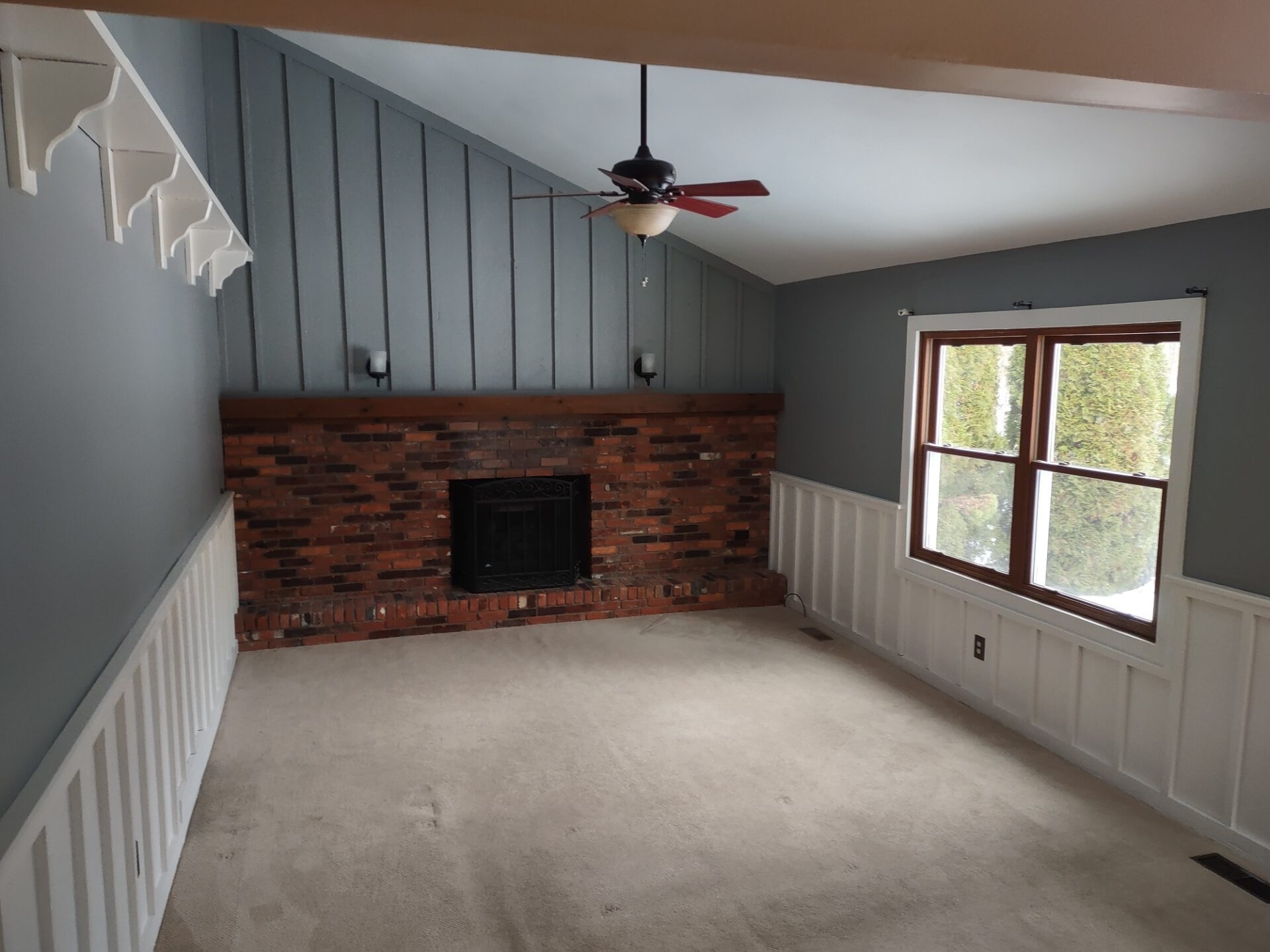 Upstairs room with a new paint job